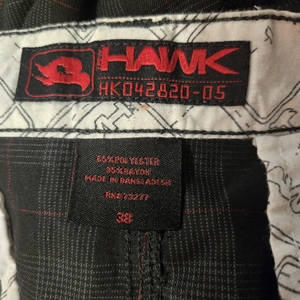 Hawk Men's Plaid Casual Skater Shorts Black And Red Plaid Sz 38 - Picture 5 of 8